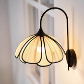 Bloemlicht - Japanse Wabi-Sabi Rieten Wandlamp